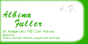 albina fuller business card